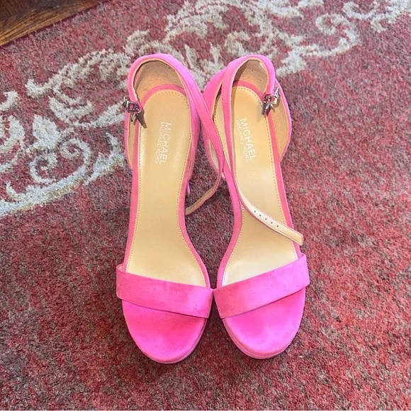 Michael Kors Jordyn Suede Platform Sandal Heels - Picture 4 of 4